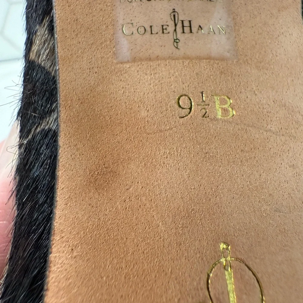 Cole Haan Chelsea Real Cow Fur Block Heel Pump Size 9.5 Leopard Print - Picture 14 of 14